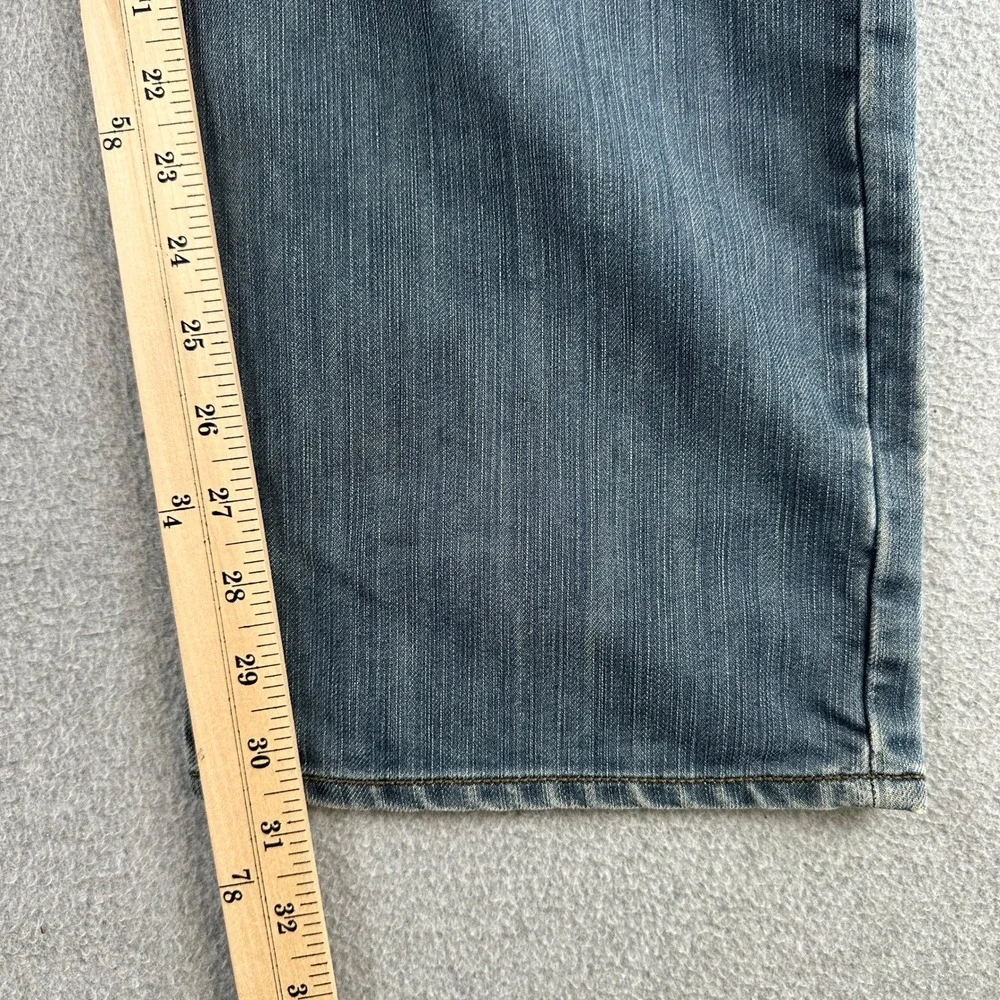 Levi's 514 Jeans Mens W36 L30 Blue Slim Straight Denim Pant Whisker Flap Pockets
